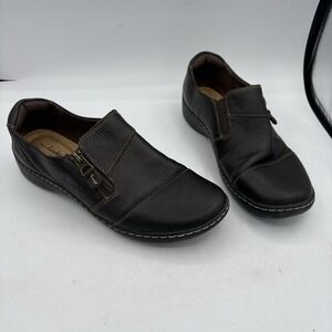 Clarks Shoes Womens Size 9 M Cora Harbor Loafer Zip Brown Slip On Casual